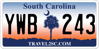SC license plate YWB243