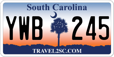 SC license plate YWB245