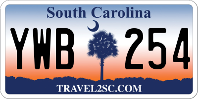 SC license plate YWB254