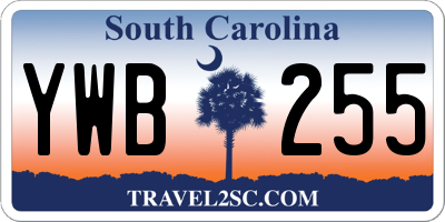 SC license plate YWB255