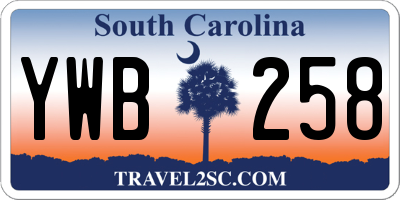 SC license plate YWB258