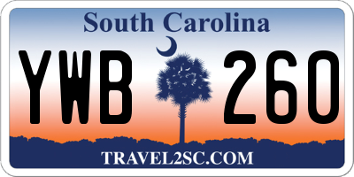 SC license plate YWB260