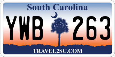 SC license plate YWB263