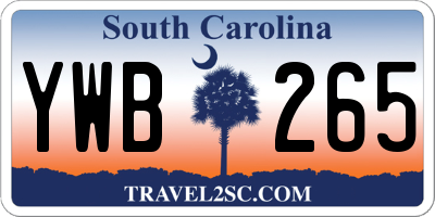 SC license plate YWB265