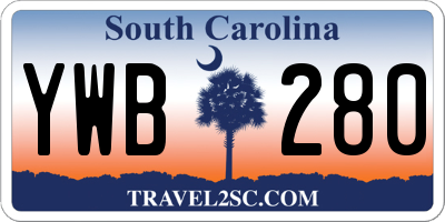 SC license plate YWB280