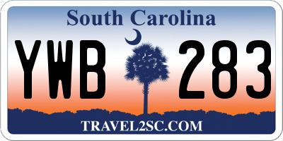 SC license plate YWB283