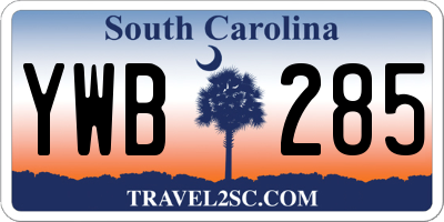SC license plate YWB285