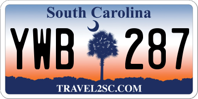 SC license plate YWB287