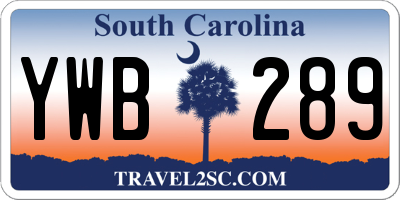 SC license plate YWB289