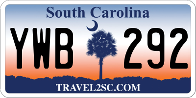 SC license plate YWB292
