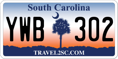 SC license plate YWB302