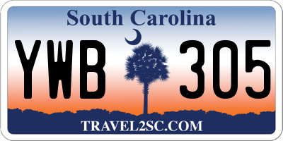 SC license plate YWB305
