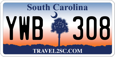 SC license plate YWB308