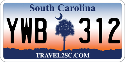 SC license plate YWB312
