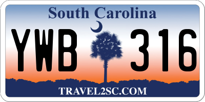 SC license plate YWB316