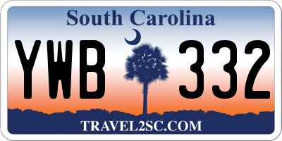 SC license plate YWB332