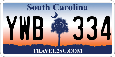 SC license plate YWB334
