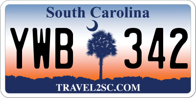 SC license plate YWB342