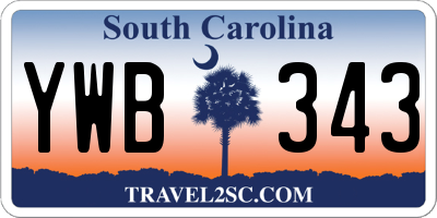 SC license plate YWB343