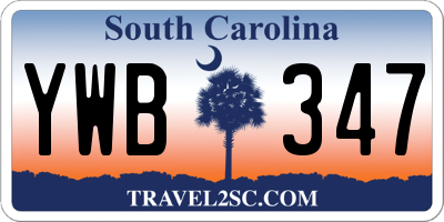 SC license plate YWB347