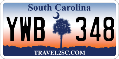 SC license plate YWB348