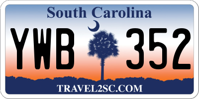 SC license plate YWB352