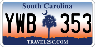SC license plate YWB353