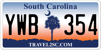 SC license plate YWB354