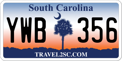SC license plate YWB356