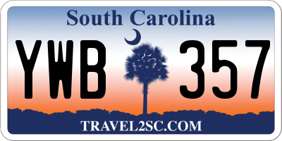 SC license plate YWB357