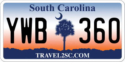 SC license plate YWB360
