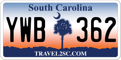 SC license plate YWB362