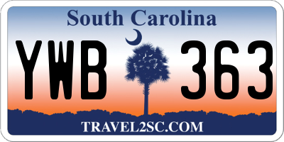 SC license plate YWB363
