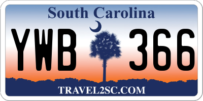 SC license plate YWB366