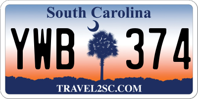 SC license plate YWB374