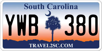 SC license plate YWB380