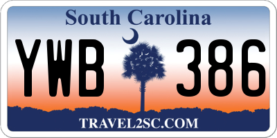 SC license plate YWB386