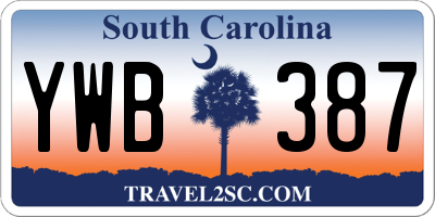 SC license plate YWB387