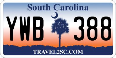 SC license plate YWB388