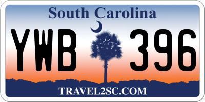 SC license plate YWB396