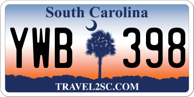 SC license plate YWB398