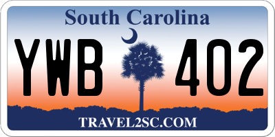 SC license plate YWB402