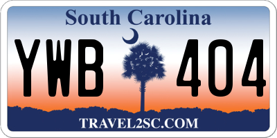 SC license plate YWB404