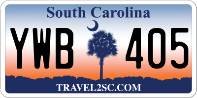 SC license plate YWB405