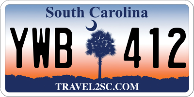 SC license plate YWB412