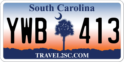 SC license plate YWB413