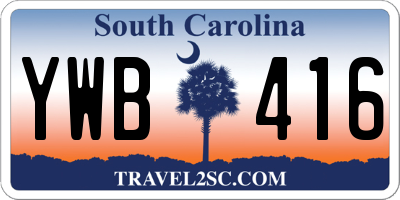 SC license plate YWB416