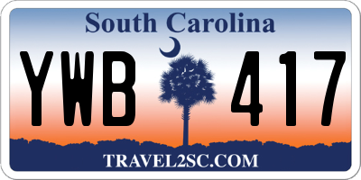 SC license plate YWB417