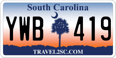 SC license plate YWB419