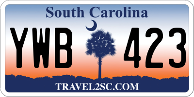 SC license plate YWB423
